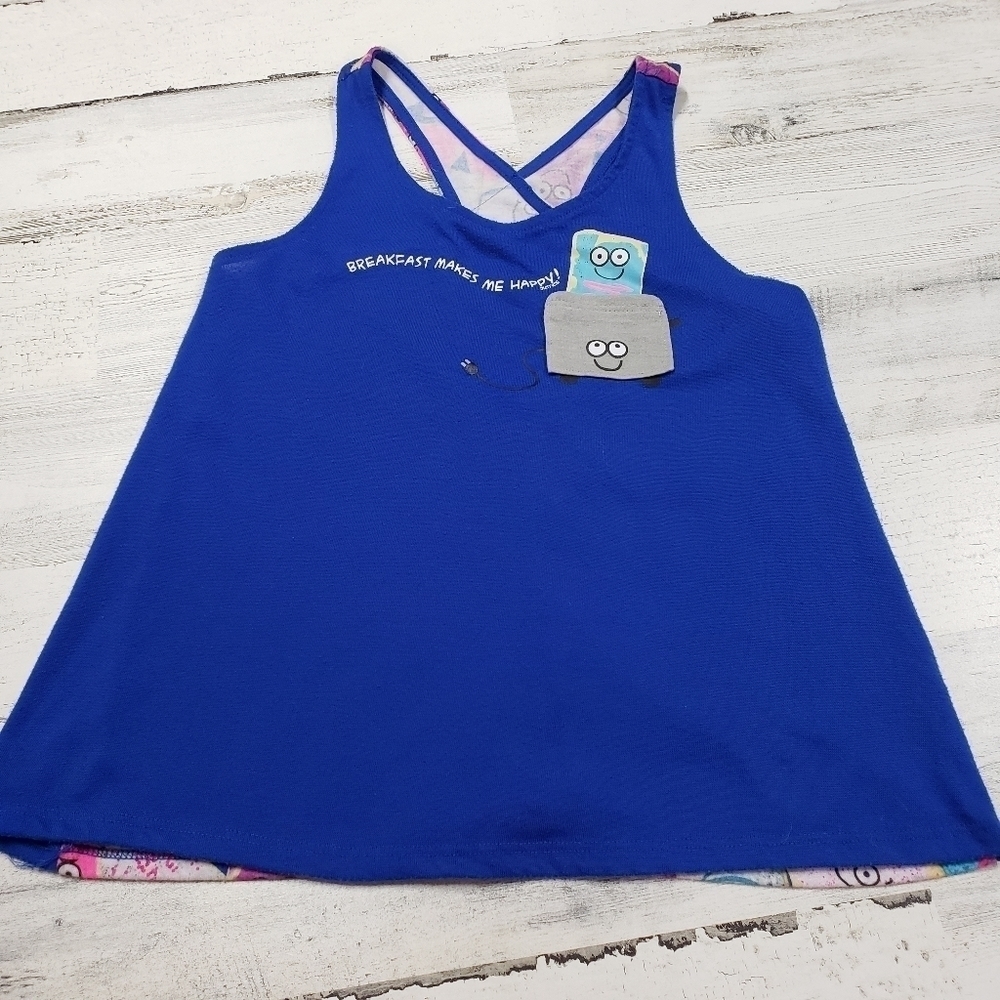 Justice Poptarts Girls Pajama Tank Top Size 8